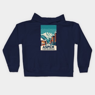 A Vintage Travel Poster of Aspen - Colorado - US Kids Hoodie